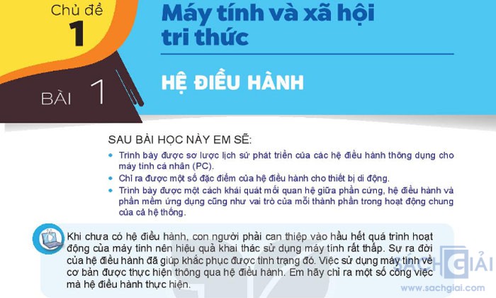 Soạn giảng Bài 1: Hệ điều hành, Tin học 11 ứng dụng, KNTT