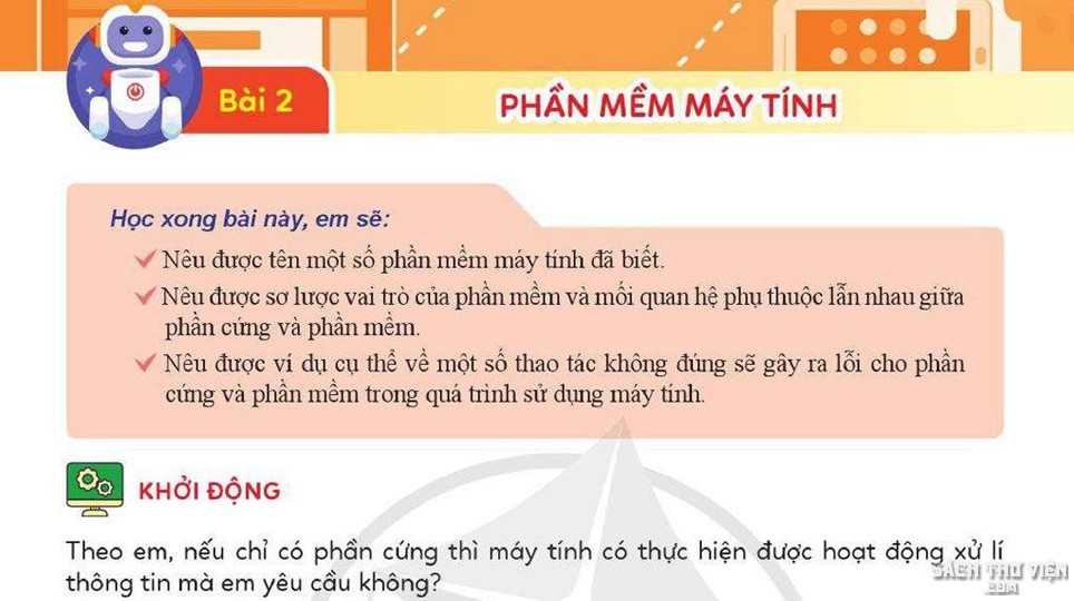 KHBD Tin học 4 Cánh diều - Bài 2: Phần mềm máy tính. Chủ đề A1. Phần cứng và phần mềm